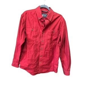 Carhartt rugged flex men’s Large red  canvus cotton button up shirt